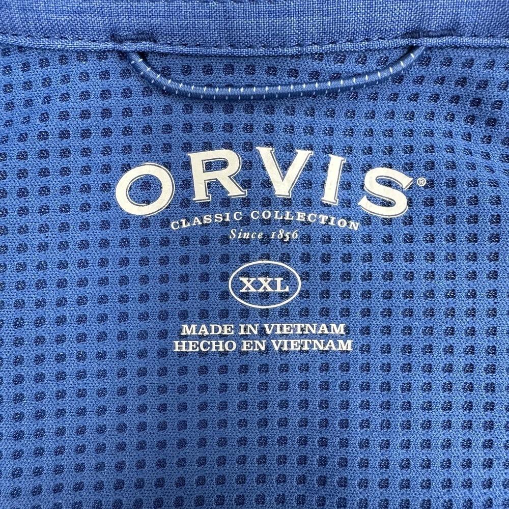 Orvis Shirt Mens 2XL Blue Classic Collection Short Sleeve Button Front Mesh - Picture 3 of 7